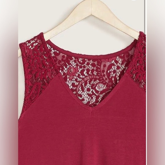 PENNINGTONS PLUS 2X In Every Story A-Line Tank Top Lace Yoke in Rumba Re… - Picture 14 of 14